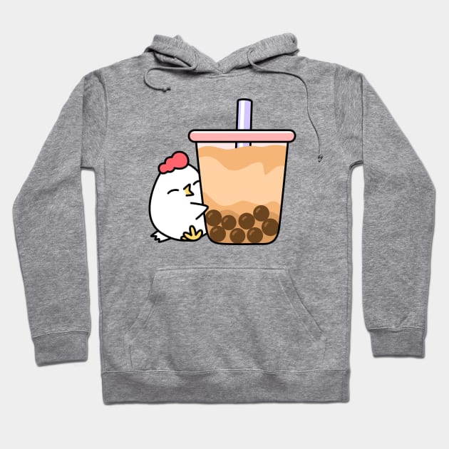 Grumpy chicken with boba Hoodie by Robot Dance Battle